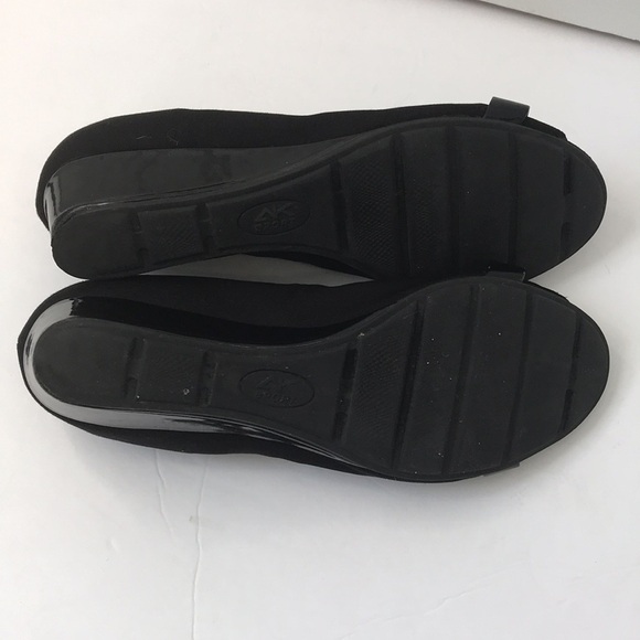 2/$25 ANNE KLEIN SPORT Black Low Open Toe Wedges Size 6.5M - Picture 6 of 7